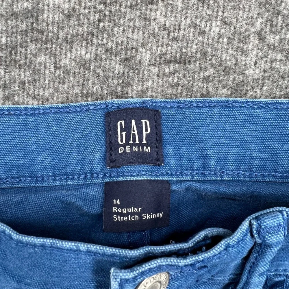 Gap Kids Boys Blue Stretch Skinny Jeans Size 14 Regular Regular Fit Denim Pants